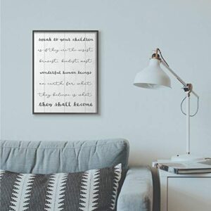 Stupell Industries Speak to Your Children Family Kids Home Inspirational Word, Design by Artist Daphne Polselli Wall Art, 24 x 30, Black Framed