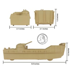 BMC Classic Marx Landing Craft - 4pc Tan vs. OD Green Plastic Army Men Vehicles