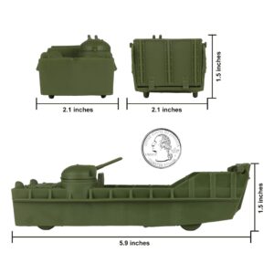 BMC Classic Marx Landing Craft - 4pc Tan vs. OD Green Plastic Army Men Vehicles