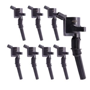 mas 8 pack curved boot ignition coil dg508 compatible with ford lincoln mercury 4.6l 5.4l v8 c1454 c1417 fd503 dg457 dg472 dg491 f523