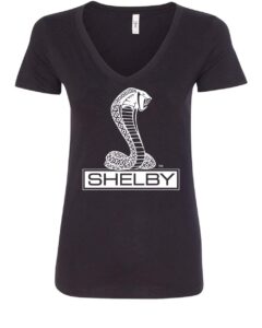 shelby cobra women's v-neck t-shirt american classic muscle car ford mustang black x-large