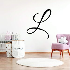 boy's nursery single initial wall decal sticker wall name for custom font color choice decor for name decal, boys or girls decoration personalized, customized vinyl decor kids room nursery (12" high)