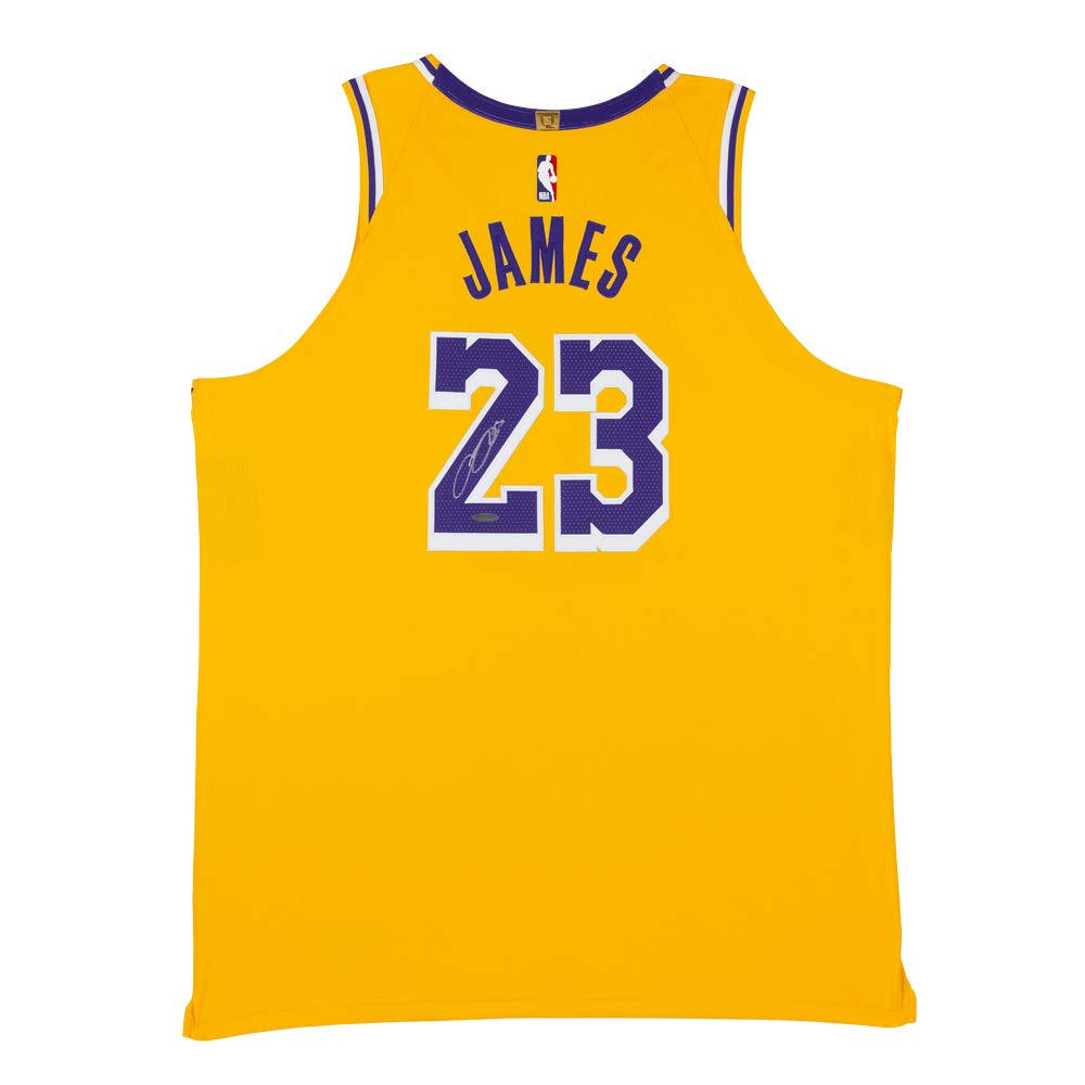 LeBron James Autographed Los Angeles Lakers Gold Authentic Nike Jersey