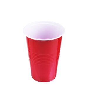 TashiBox 12 oz disposable plastic party cups (Red, 100)