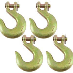 Mytee Products (4 Pack 1/2" Clevis Slip Hook - 11,300 LBS WLL Heavy Duty Grade 70 Tow Chain Hook for Truck Trailer Tie Down