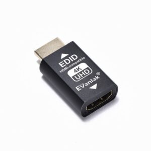 EVanlak Hdmi Edid Emulator Passthrough 3rd Generrtion Premium Aluminum Eliminated Emulator Adapter Work with Mac Thunderbolt to HDMI Switches/Extender/AV Receiver/Video Splitters 1080-3840x2160@60H