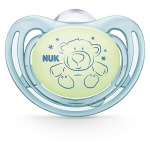 NUK Airflow Glow-in-The-Dark Pacifiers, Baby Boys, 0-6 Months, 2 Pack, 0.09 Pounds