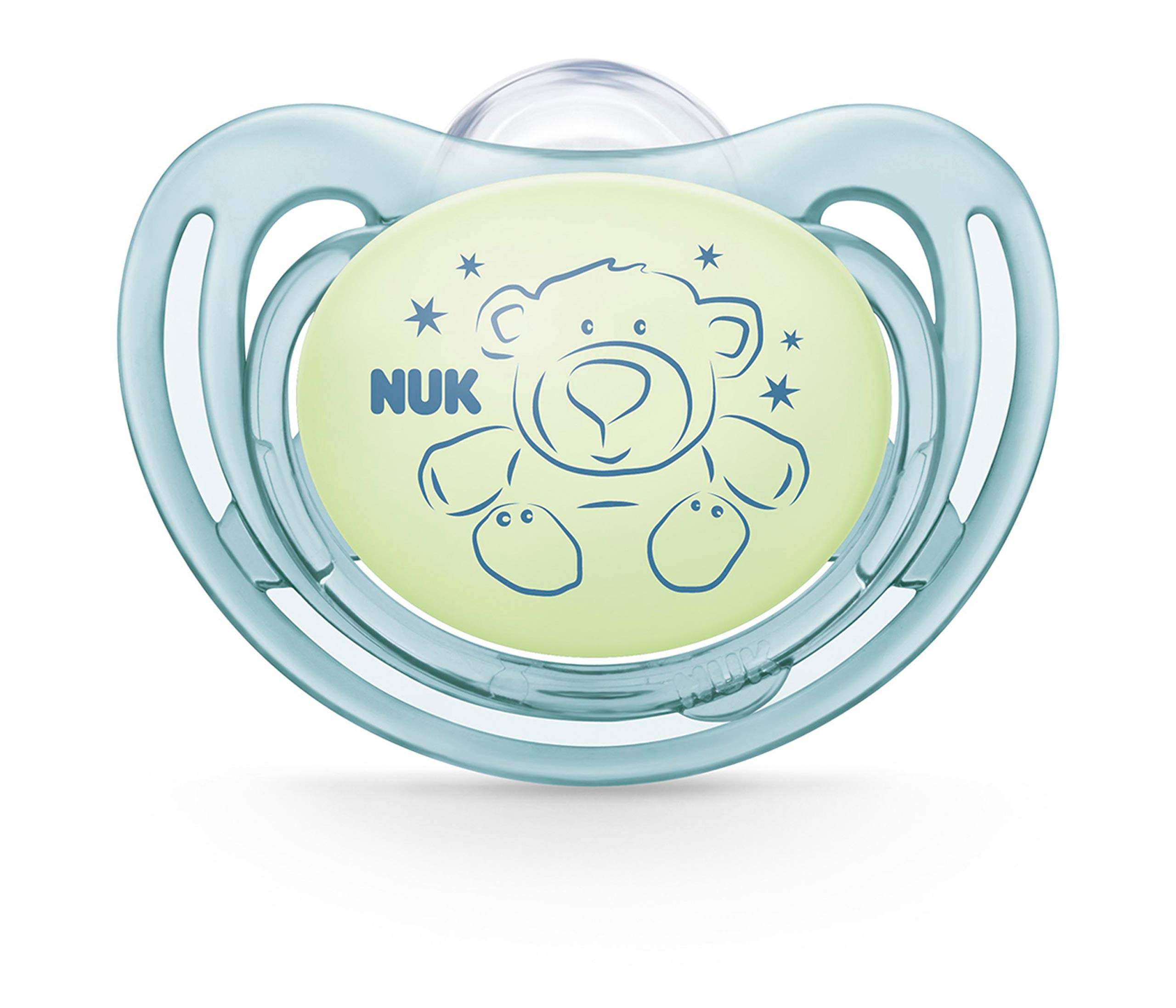 NUK Airflow Glow-in-The-Dark Pacifiers, Baby Boys, 0-6 Months, 2 Pack, 0.09 Pounds