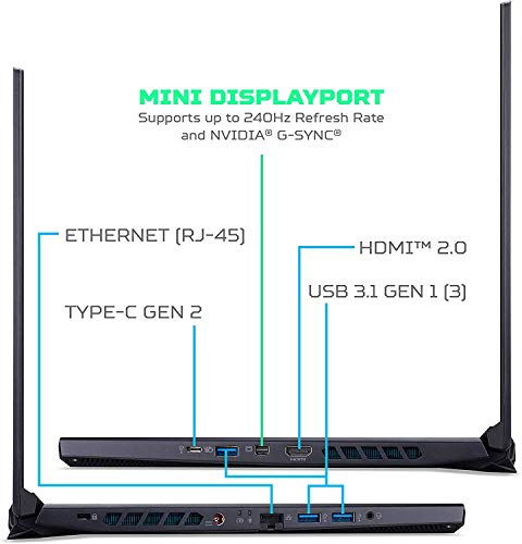 Acer Predator Helios 300 Gaming Laptop, Intel Core i7-9750H, GeForce GTX 1660 Ti, 15.6" Full HD 144Hz Display, 3ms Response Time, 16GB DDR4, 512GB PCIe NVMe SSD, RGB Backlit Keyboard, PH315-52-710B