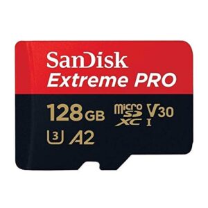 SanDisk 128GB Micro SDXC Extreme Pro Memory Card 2 Pack Works with GoPro Hero 8 Black, Max 360 Action Cam U3 V30 4K A2 Class 10 (SDSQXCD-128G-GN6MA) Bundle with 1 Everything But Stromboli Card Reader