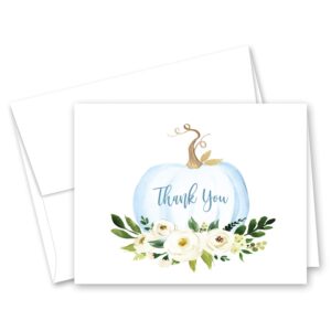 invitationhouse blue pumpkin thank you cards and envelopes - 50 cnt
