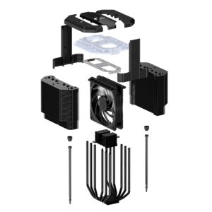 Cooler Master MasterAir MA620M ARGB Dual Tower CPU Air Cooler, SF120R Fan, Hexagon Strip ARGB Lighting, 6 Heat Pipes, Copper Plated Base, AMD Ryzen AM4, Intel LGA1700*/1200/115X (MAM-D6PN-120PA-R1)