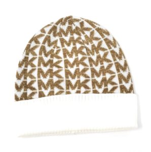 michael michael kors women's cuffed beanie,cream/gold