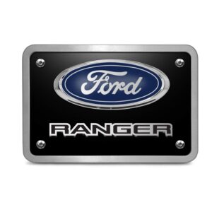 iPick Image Made for Ford Ranger 3D Logo Black 3/8" Thick Solid Billet Aluminum Tow Hitch Cover