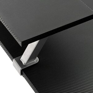 Techni Sport Warrior L-Shaped Gaming Desk with MDF Panel, Computer Desk with Scratch Rust Resistance Steel Frame, Black