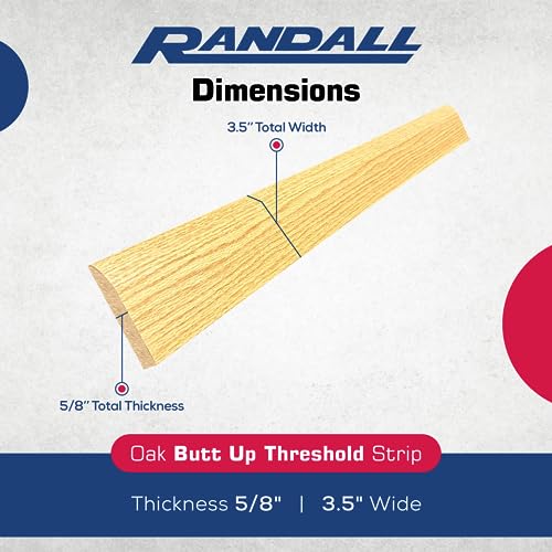 3 1/2" Wide X 5/8" High Pre-Finished Oak Half Threshold (Butt up Threshold) (3 FT)