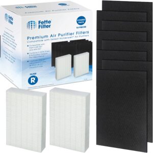 fette filter - hpa100 premium true hepa h13 replacement filter r compatible with honeywell air purifier hpa 090 094 100 104 105 ha106 hpa3100 hpa5100 hpa5150 part# hrf-arvp100 filter r prefilter a