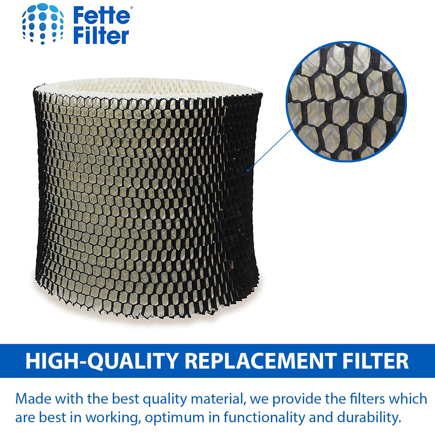 Fette Filter - Humidifier Wicking Filter Compatible with Holmes HWF65, HWF65PDQ-U - Filter C. (Pack of 6)