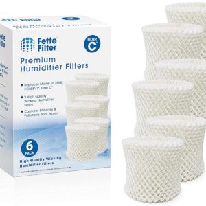 Fette Filter - Filter C Humidifier Wicking Replacement Filter Compatible with Honeywell HC-888 HC-888N for Series HCM-890 HEV-320 and Duracraft DCM200 DH890 DCM891 Series 6-Pack.