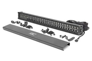 rough country 30" black series dual row cree led light bar | white drl - 70930bd