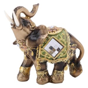 green elephant lucky feng shui statue sculpture chinese feng shui wealth lucky elephant figurine for home office decoration good lucky gift(m)
