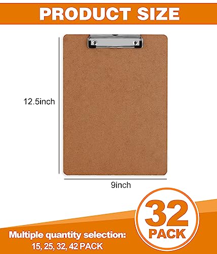 Clipboards, HERKKA 32 Pack Hardboard Office Clipboards Low Profile Clip Standard A4 Letter Size, ECO Friendly