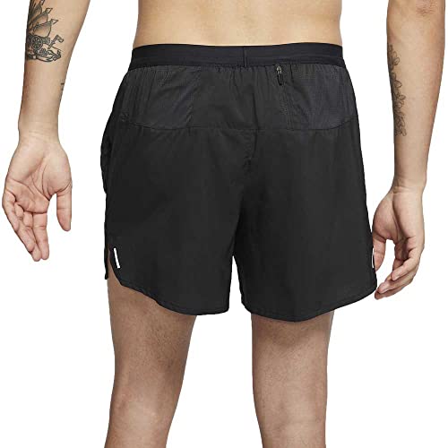 Nike Men's Flex Stride 5" Brief Running Shorts (Black/Reflective Silver, Medium, m)