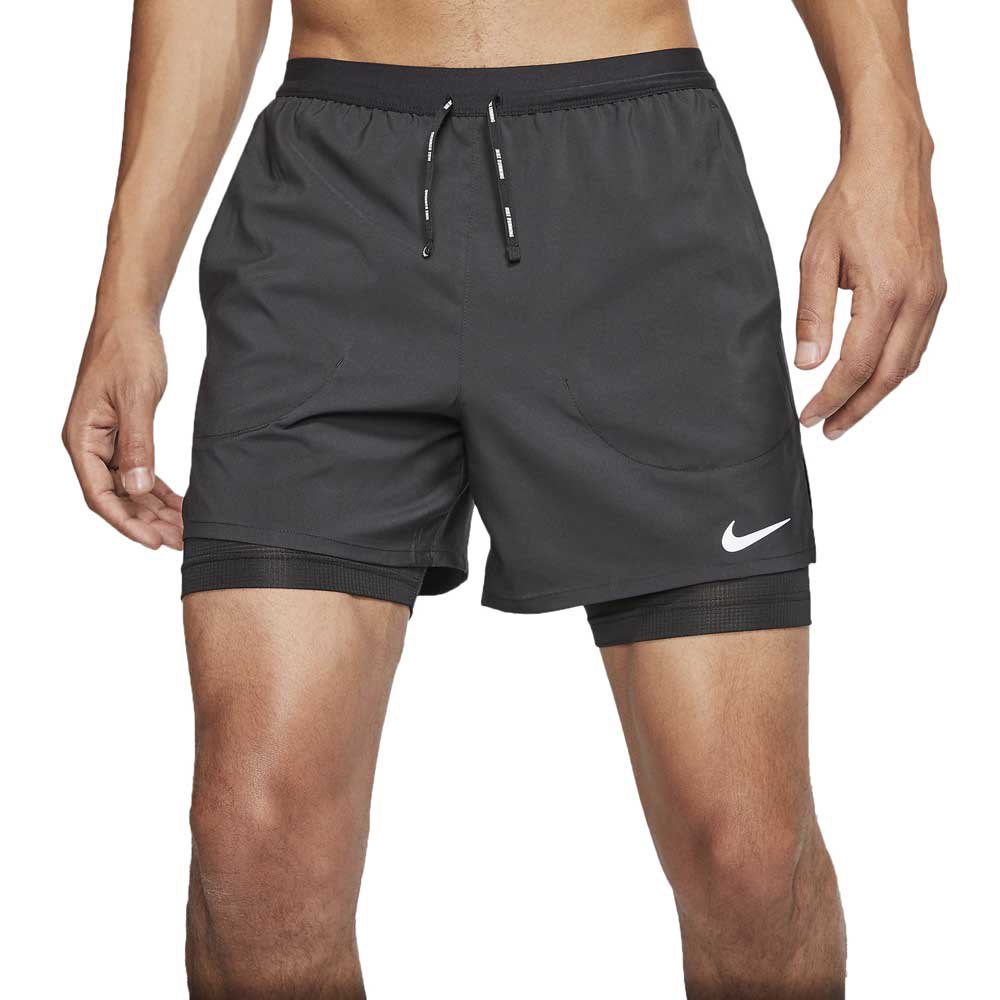 Nike Men's Flex Stride 5" 2-in-1 Running Shorts (Black/Black, LG 5)