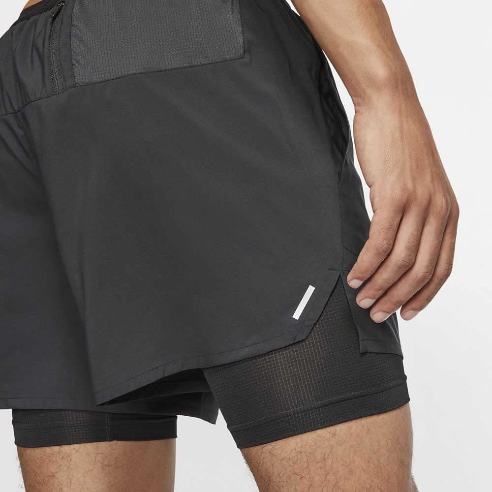 Nike Men's Flex Stride 5" 2-in-1 Running Shorts (Black/Black, LG 5)