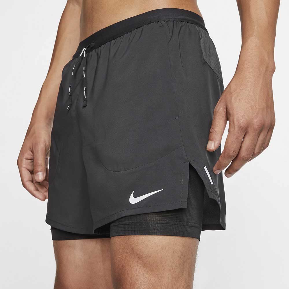 Nike Men's Flex Stride 5" 2-in-1 Running Shorts (Black/Black, LG 5)