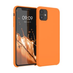 kwmobile case compatible with apple iphone 11 case - tpu silicone phone cover with soft finish - fruity orange