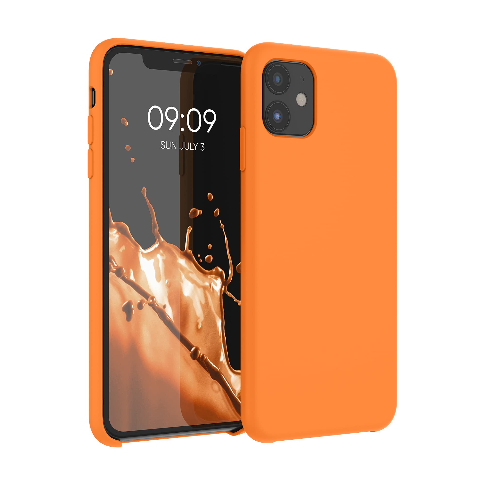 kwmobile Case Compatible with Apple iPhone 11 Case - TPU Silicone Phone Cover with Soft Finish - Fruity Orange