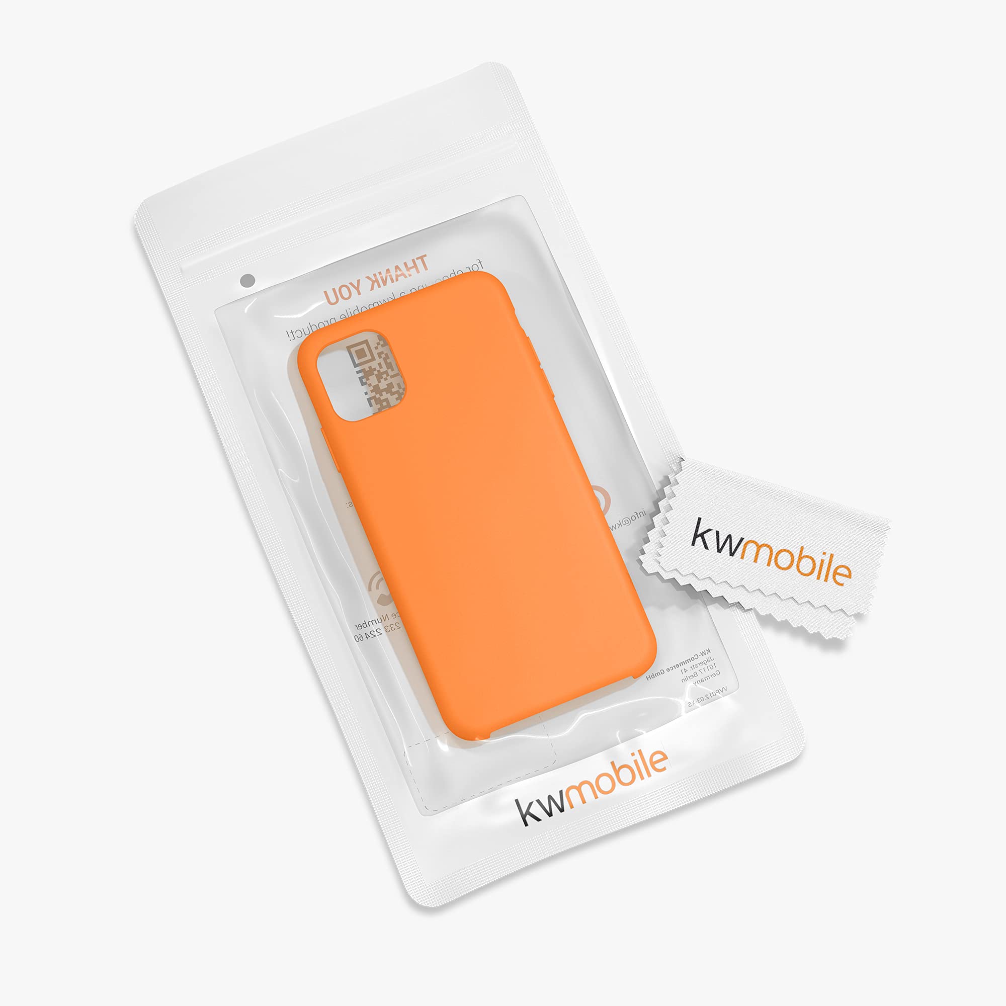 kwmobile Case Compatible with Apple iPhone 11 Case - TPU Silicone Phone Cover with Soft Finish - Fruity Orange