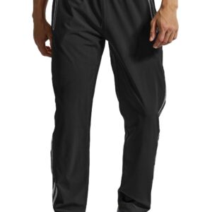 BGOWATU Men's Sweatpants Zipper Pockets Lightweight Exercise Pants Running Workout Sports (Black US L)