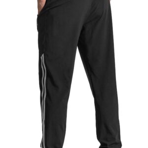 BGOWATU Men's Sweatpants Zipper Pockets Lightweight Exercise Pants Running Workout Sports (Black US L)