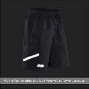 bpbtti Men’s MTB Cycling Short Mountain Bike Shorts with undetachable 3D Padded mesh Liner(2.0) (Black, Large,33-35")