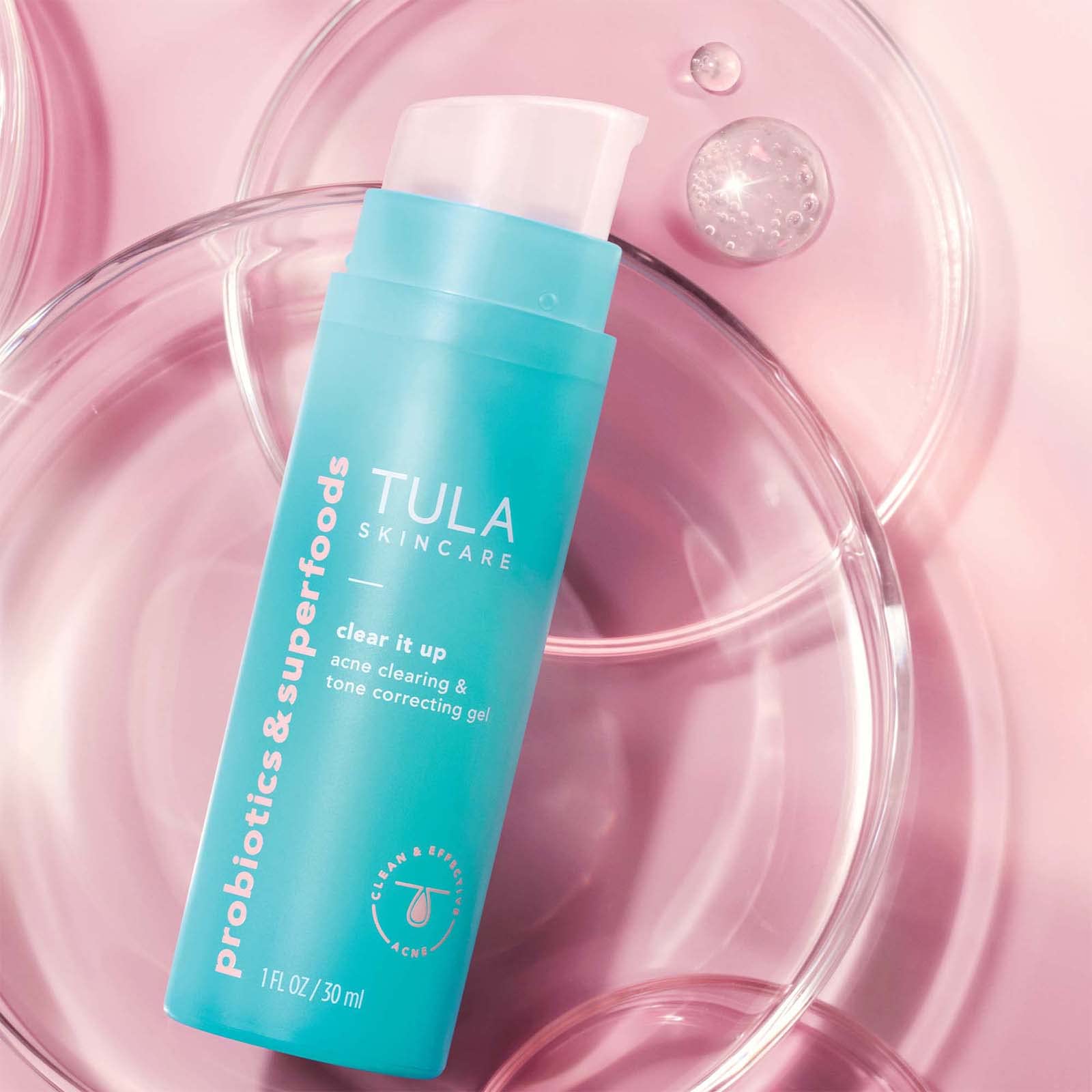 TULA Skin Care Clear It Up - Acne Clearing & Tone Correcting Gel, Salicylic and Azelaic Acid, Clears & Prevents Breakouts, Brightens Marks, 1 fl oz.