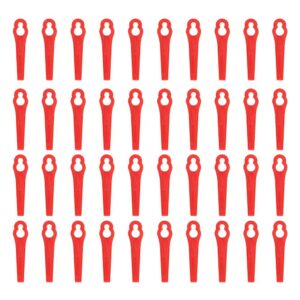 fdit 40pcs plastic blade set replacement blade for cordless grass trimmer strimmer