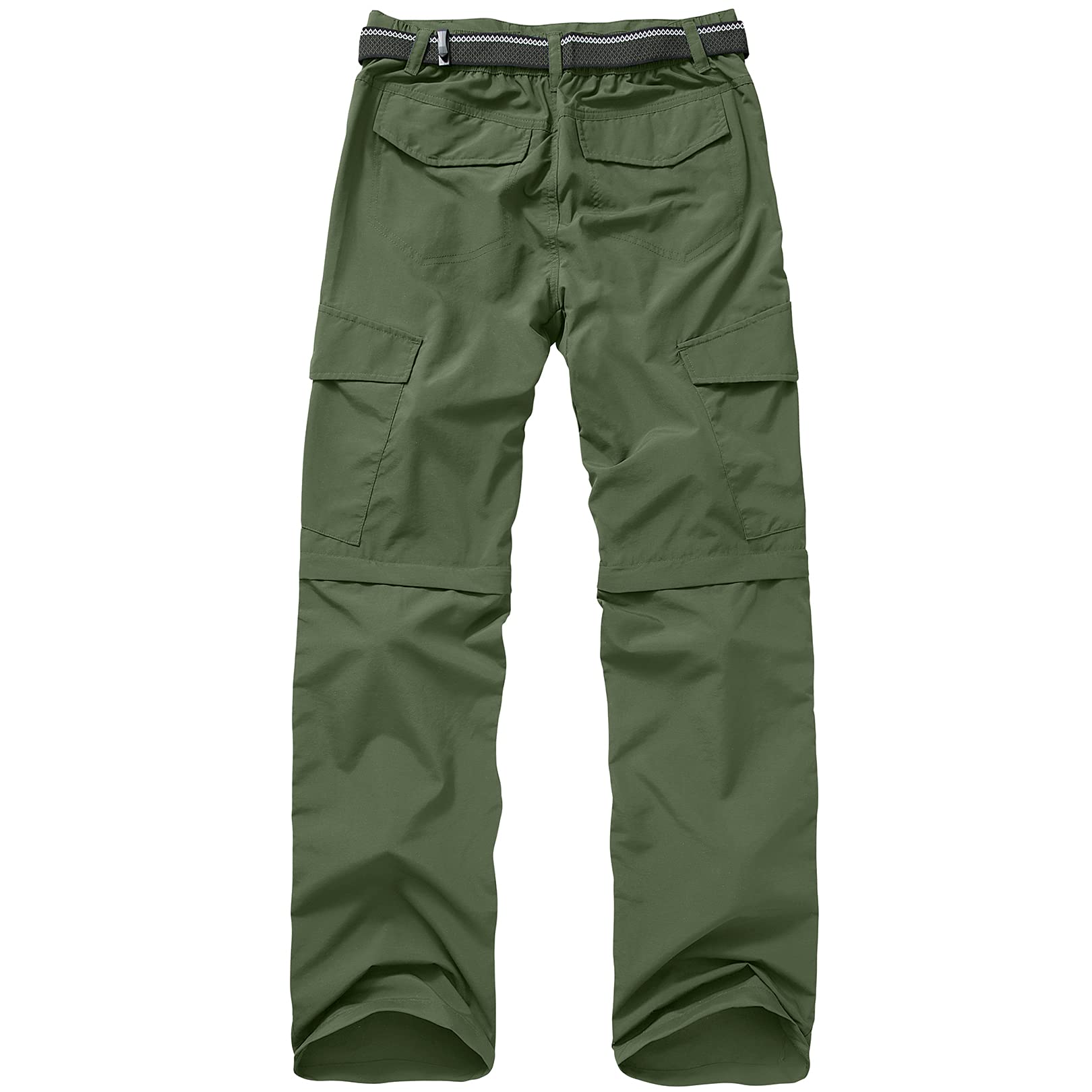 Mens Hiking Pants Convertible Quick Dry Zip Off UPF Lightweight Fishing Travel Camping Safari Pants,Army Green,42