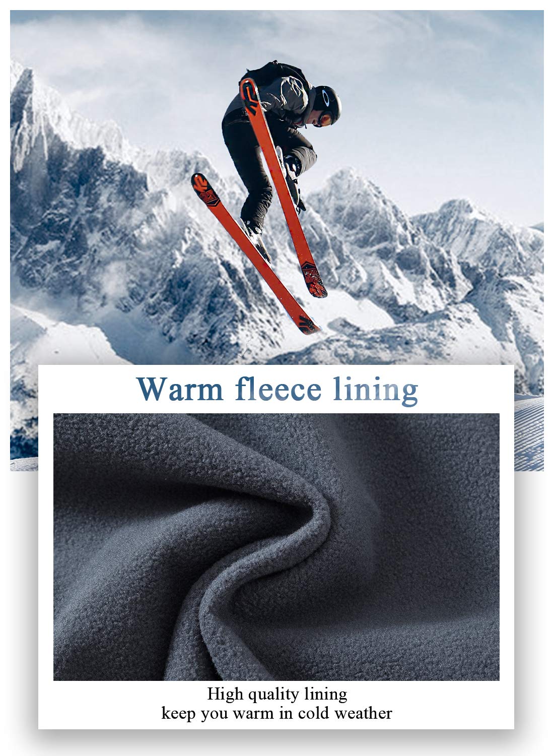 Gopune Women's Waterproof Windproof Outdoor Hiking Snow Ski Insulated Pants (Black,S)