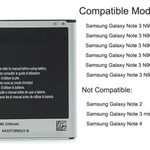 Cleantt Galaxy Note 3 Battery, 3200mAh Li-Ion Replacement Battery for Samsung Galaxy Note 3 N9000 N9005 N900A N900V N900P N900T