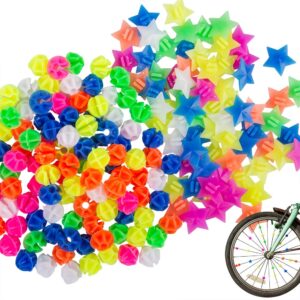 yucool bike wheel spokes-180pcs colorful star bicycle spokes,bike decorations wheel spokes bead,bike accessoriess for kids