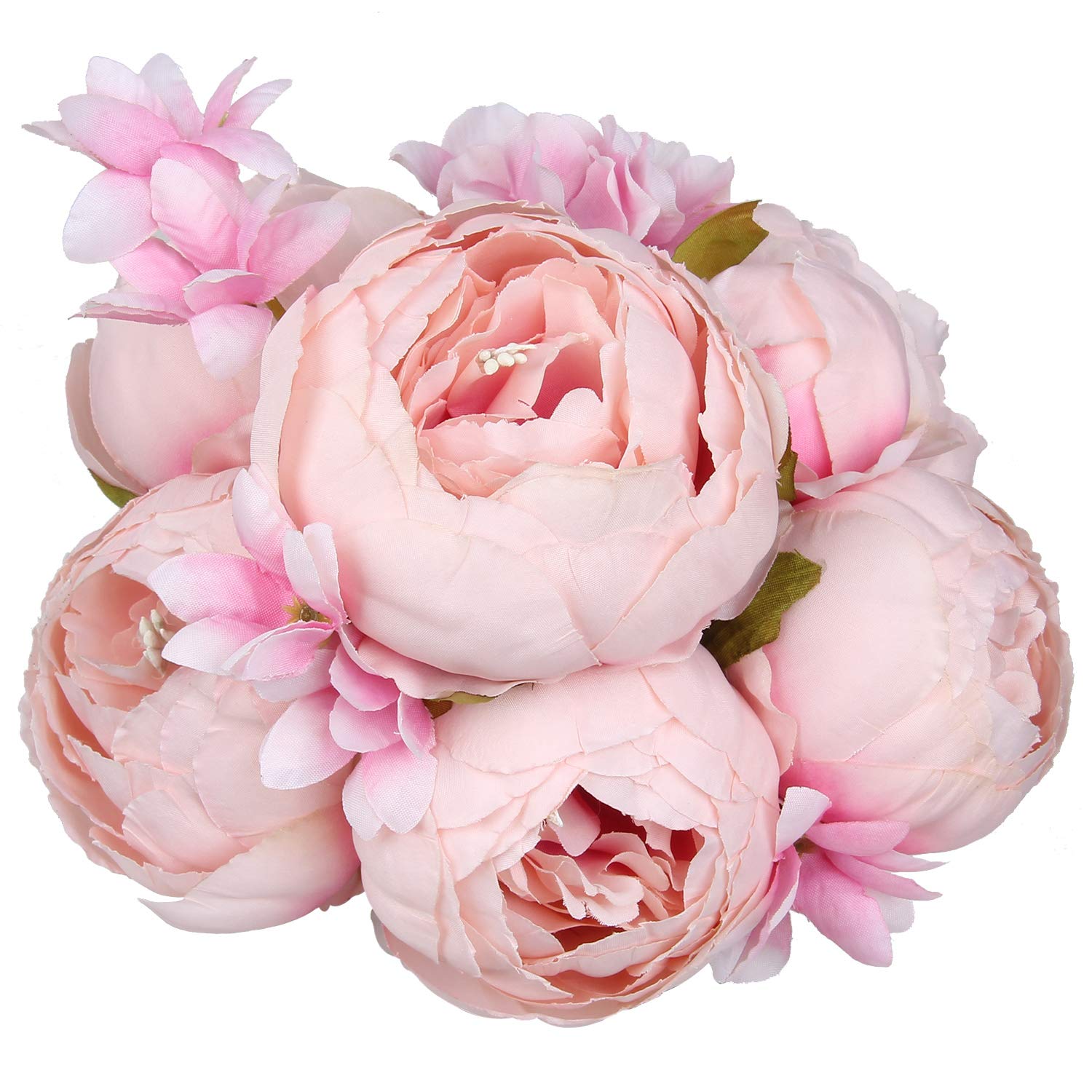 Flojery Silk Peony Bouquet Vintage Artificial Peonies Flower for Home Wedding Party Decor (1pcs, Spring Rose Pink)