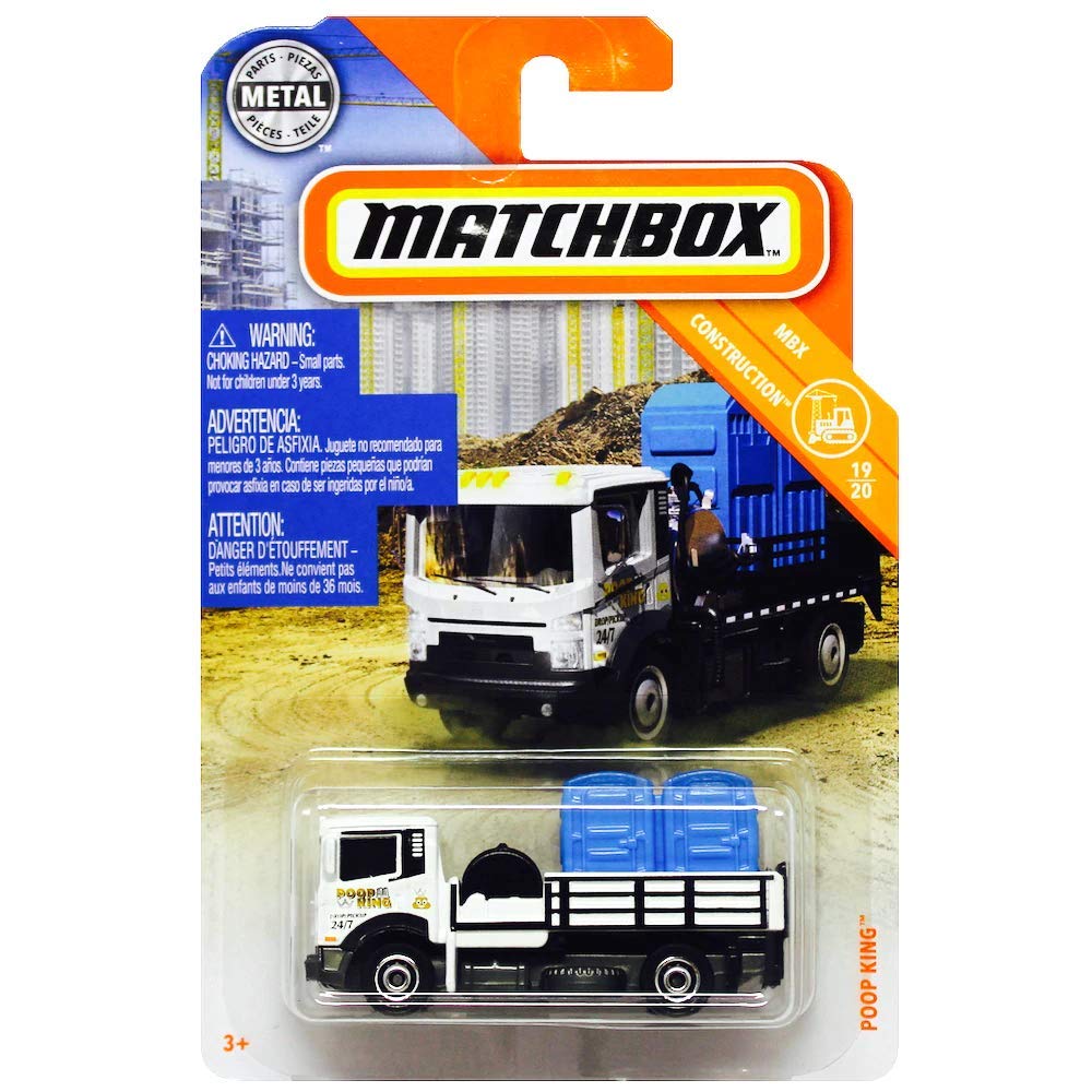 Matchbox 2019 MBX Construction Poop King 22/100, White