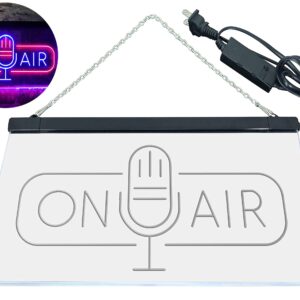 ADVPRO On Air Speaker Studio Dual Color LED Neon Sign Red & Blue 16" x 12" st6s43-i3568-rb