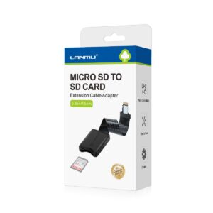 lanmu micro sd to sd card male to female extension cable adapter compatible with ender 3 pro/ender 3/ender 3 v2/ender 5/monoprice mini/anet a8 3d printer/raspberry pi (5.9in/15cm)
