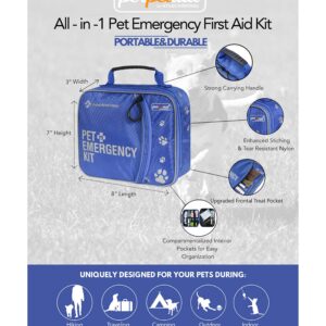 Perpetual Pet First Aid Kit with Vet Wrap, Styptic Powder, Bitter Spray & Veterinary Splint. Ideal for Hiking, Travelling, Camping, Outdoor & Indoor Activities