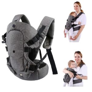 baby carrier, convertible soft baby wrap carrier ergonomic 4-in-1 with breathable air mesh and all adjustable buckles for newborn to toddler