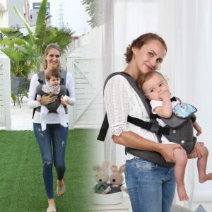 Baby Carrier, Convertible Soft Baby Wrap Carrier Ergonomic 4-in-1 with Breathable Air Mesh and All Adjustable Buckles for Newborn to Toddler