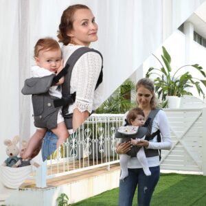 Baby Carrier, Convertible Soft Baby Wrap Carrier Ergonomic 4-in-1 with Breathable Air Mesh and All Adjustable Buckles for Newborn to Toddler